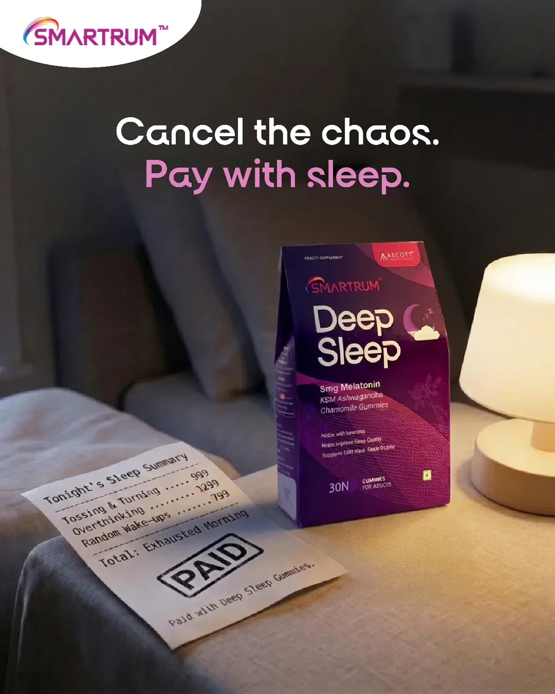 Say Goodbye to Restless Nights with Smartrum Deep Sleep Gummies